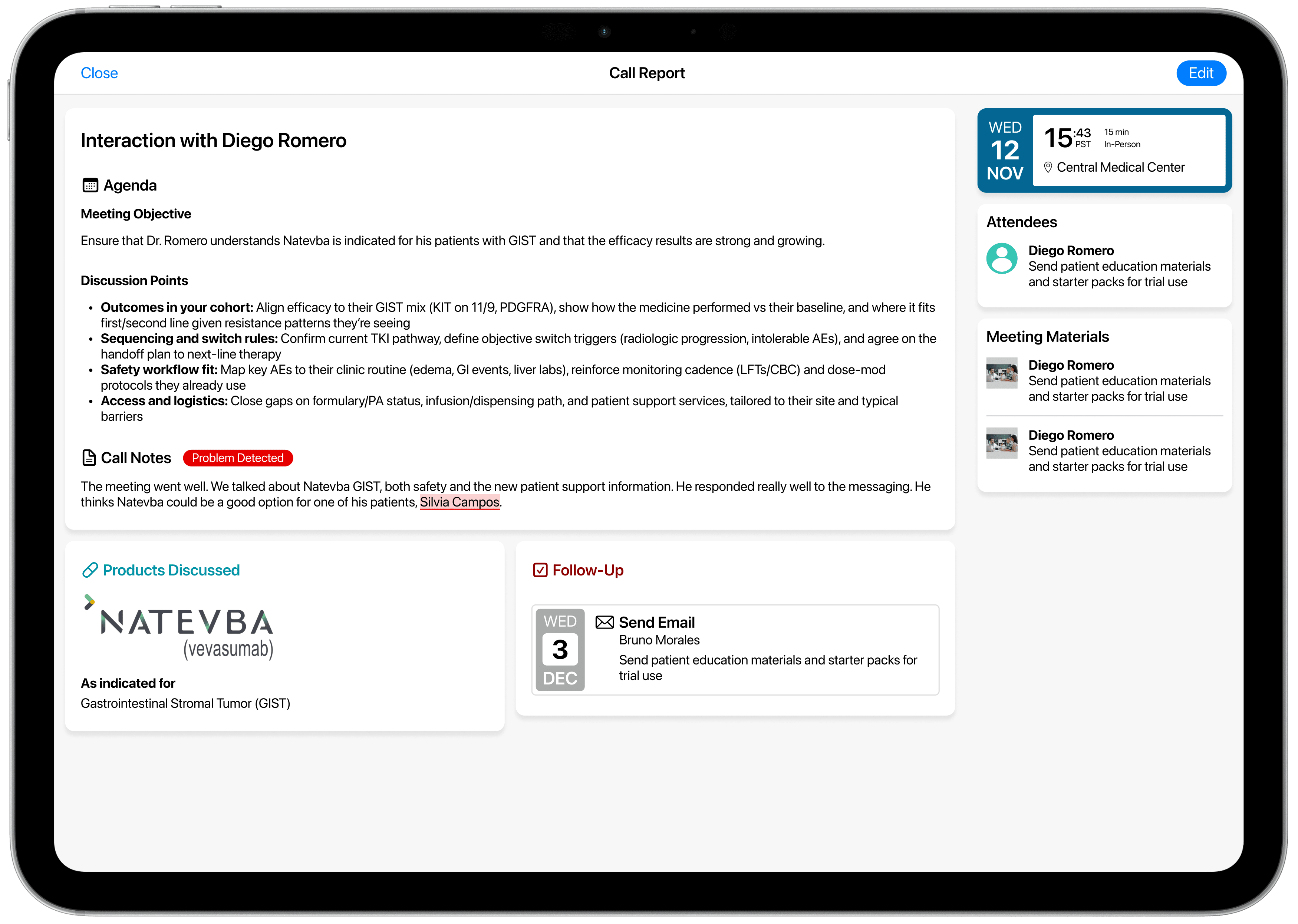 Veeva Call Report